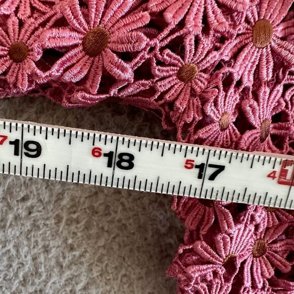 Tocca Pink Blazer Eyelet Floral Embroidered Coquette Feminine Demure - Picture 3 of 16